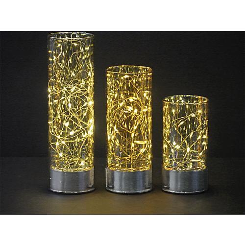 Glas Lampe 20cm mit LED Beleuchtung 6380