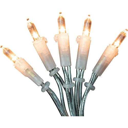 LED-Minilichterkette für innen mit 50 LEDs bernstein transparentes Kabel