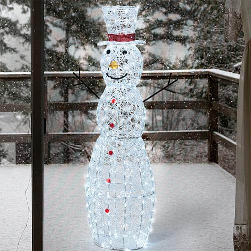 Weihnachtsdeko für aussen Schneemann 150cm mit LED Beleuchtung 69190 