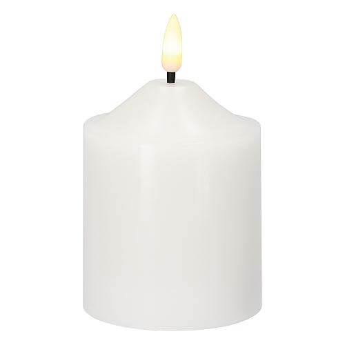 LED Echtwachs Kerze 'Flamme' weiß 7,5x12cm 064-07