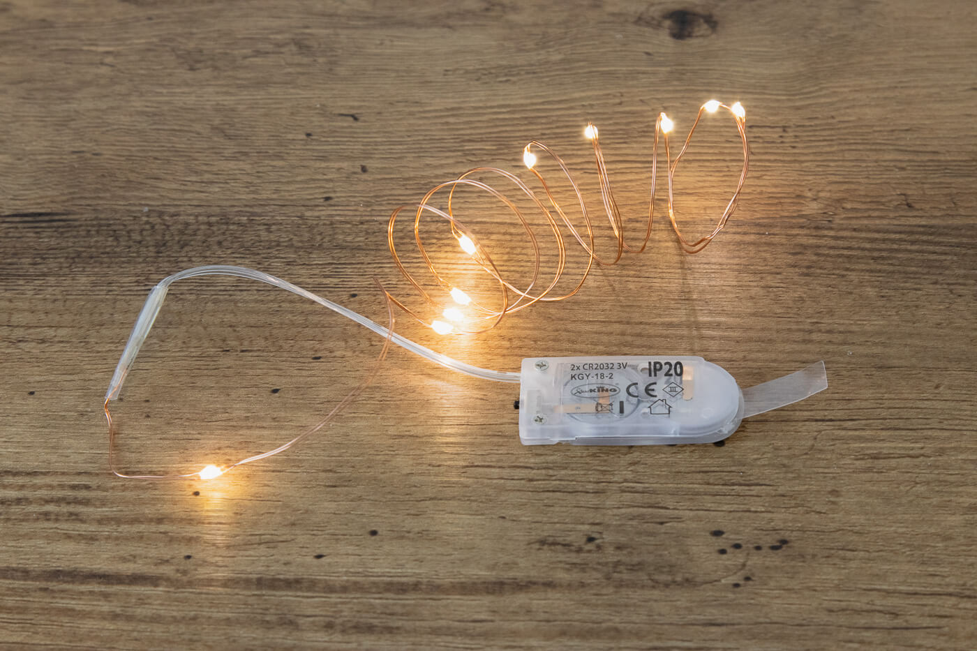 LED-Microlichterkette 10 LEDs warmweiß 45316
